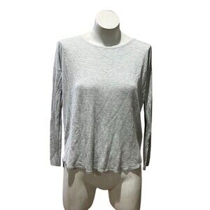 H&M Basic T-Shirt Womens Size XS Heather Gray Long Sleeve Crew Neck Top